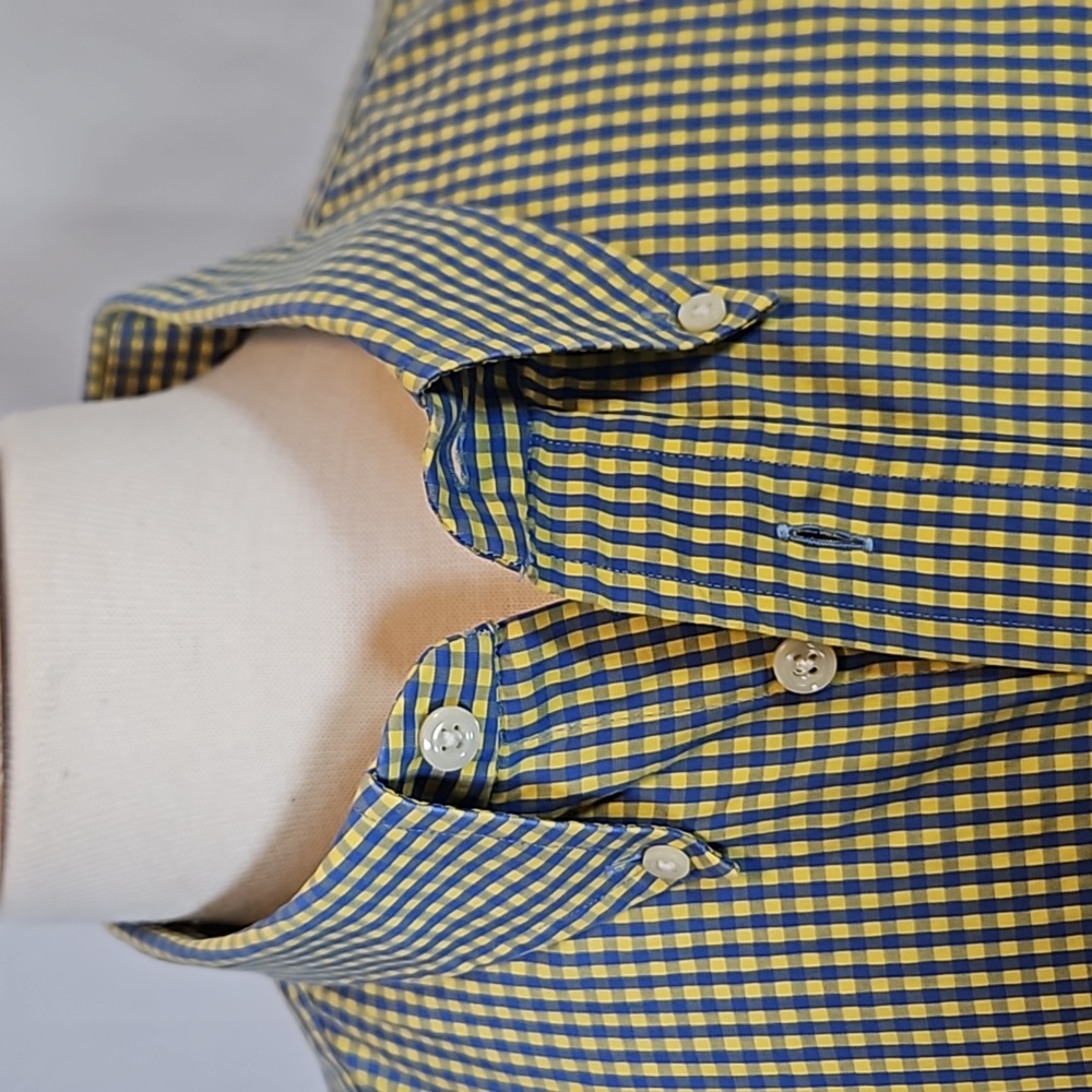 O'Connell's XXL blue/yellow plaid button down sport shirt